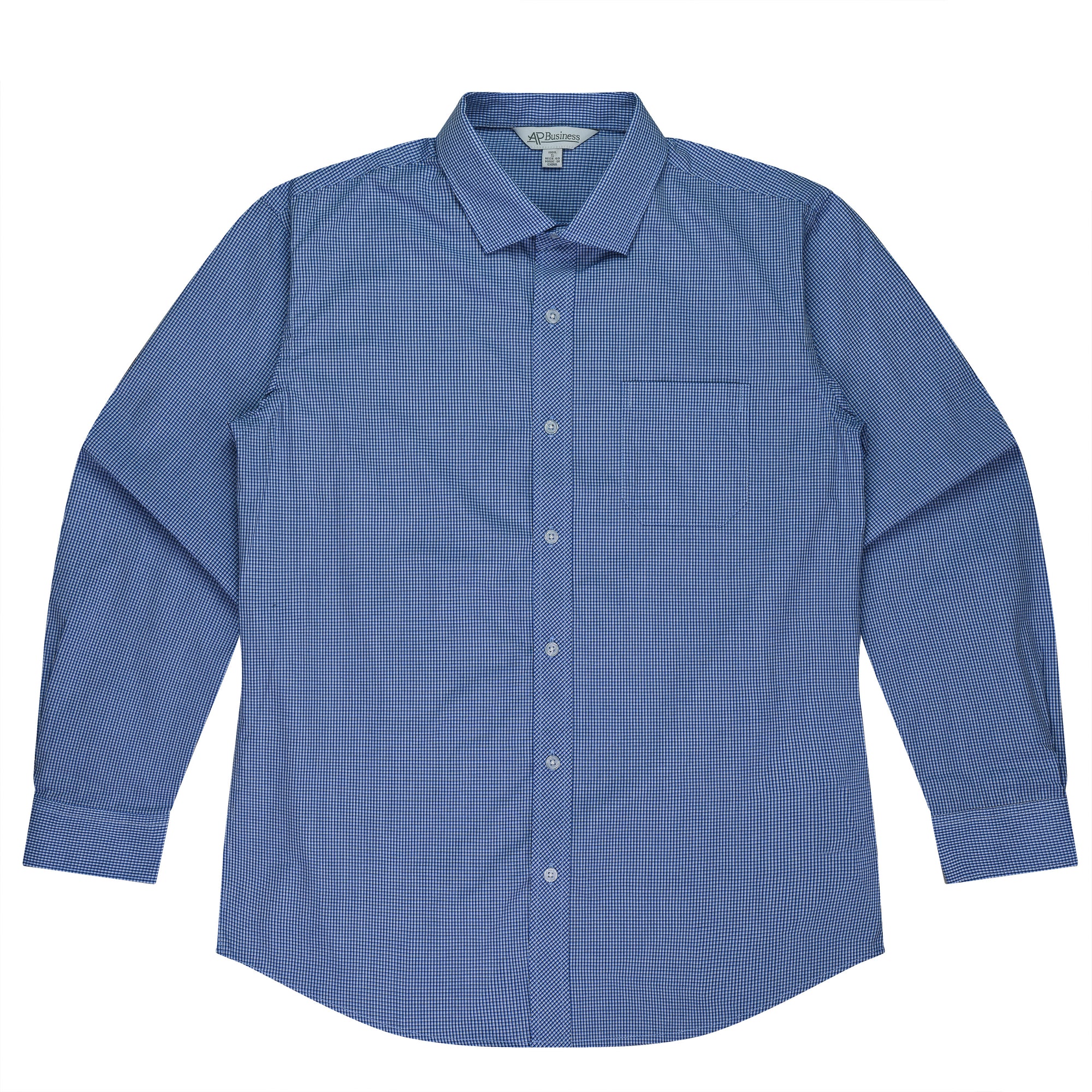 Toorak Long Sleeve Embroidered Corporate Shirts - Navy/White
