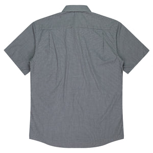 Toorak Short Sleeve Embroidered Corporate Shirts - Black/White Back