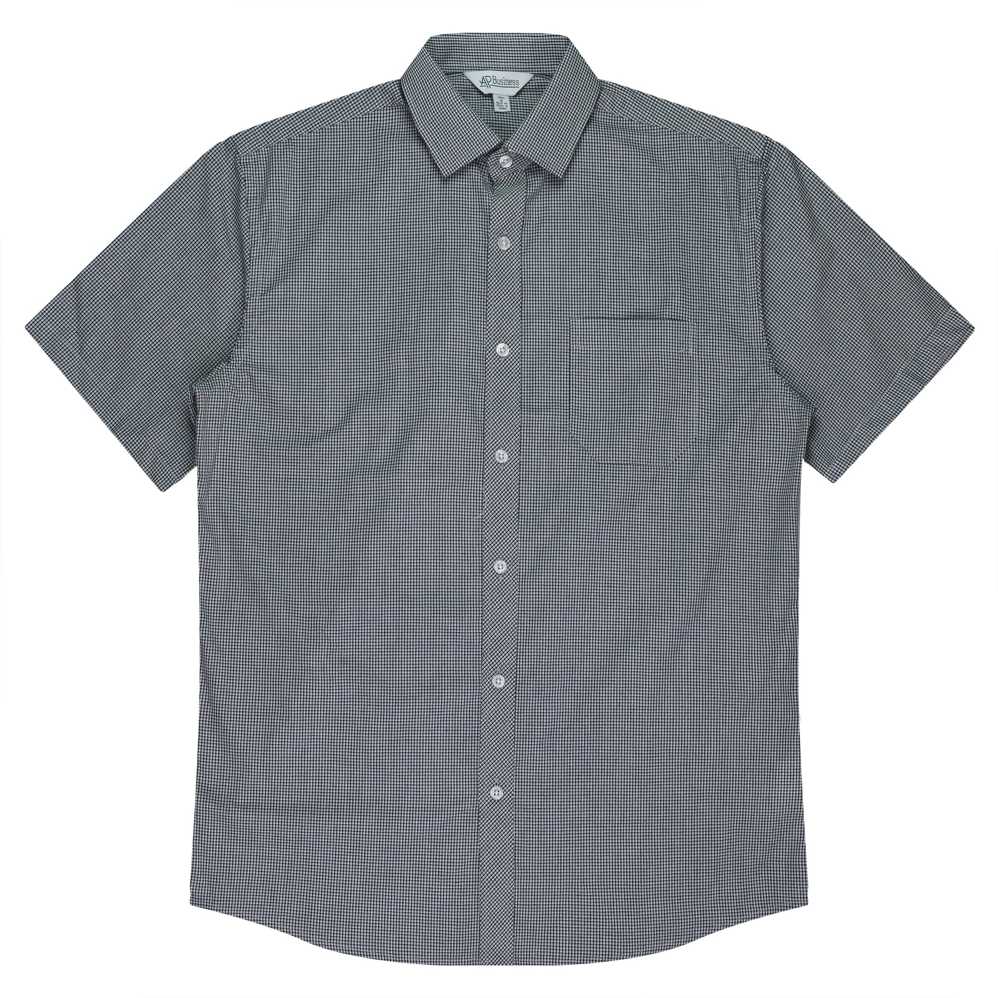 Toorak Short Sleeve Embroidered Corporate Shirts - Black/White
