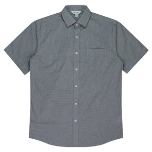 Toorak Short Sleeve Embroidered Corporate Shirts - Black/White