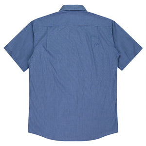Toorak Short Sleeve Embroidered Corporate Shirts - Navy/White Back