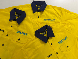 WS4247 LIGHTWEIGHT HI VIS LONG SLEEVE VENTED COTTON DRILL SHIRT