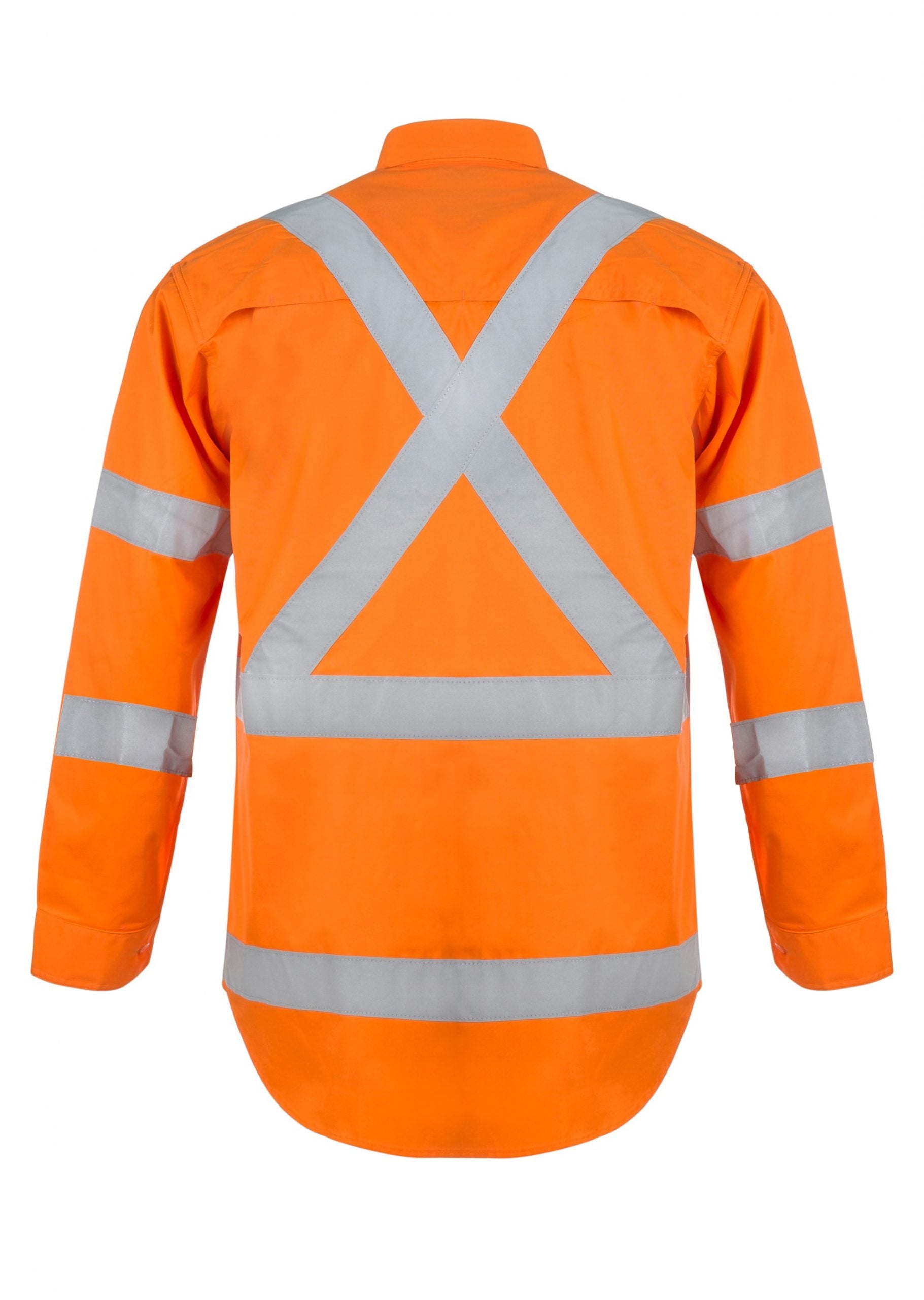 WS3222-custom-reflective-tradie-shirt-with-x-Orange-Back