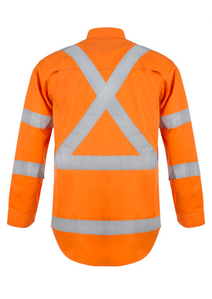 WS3222-custom-reflective-tradie-shirt-with-x-Orange-Back