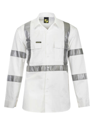 WS3222-custom-reflective-tradie-shirt-with-x-White-Front