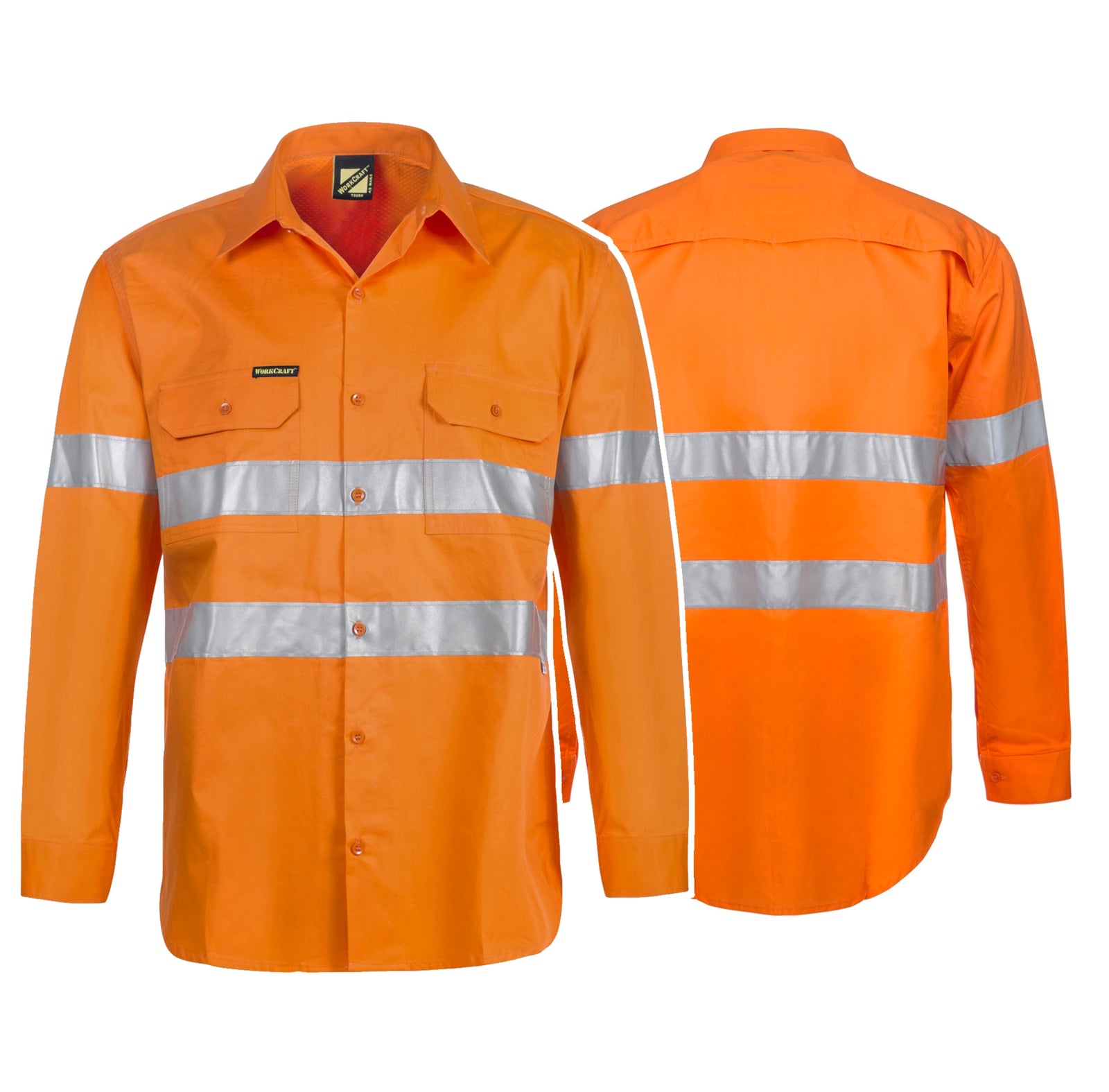 WS4131 custom reflective tradie work shirts