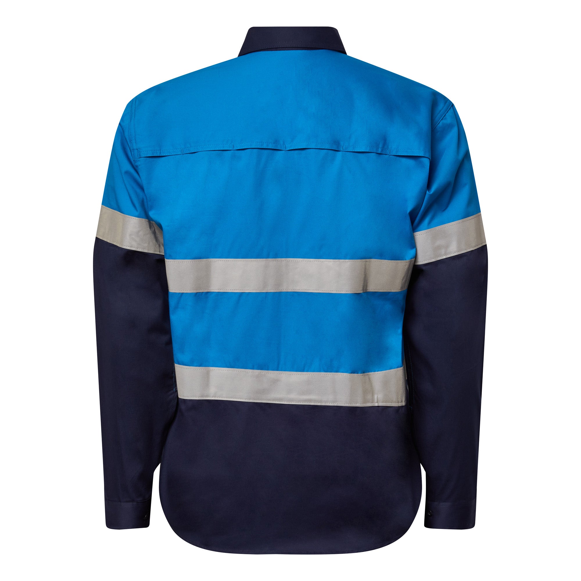 WS4132 custom blue pink tradie work shirts - Blue Back
