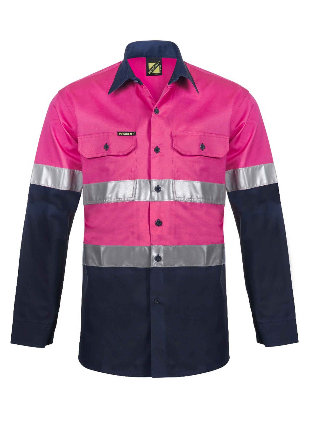 WS4132 custom blue pink tradie work shirts - Pink