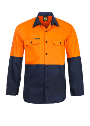 WS4247 custom vented tradie work shirt - Orange