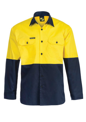 WS4247 custom vented tradie work shirt - Yellow