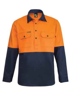 WS4254 custom heavy duty hybrid tradie shirt - Orange