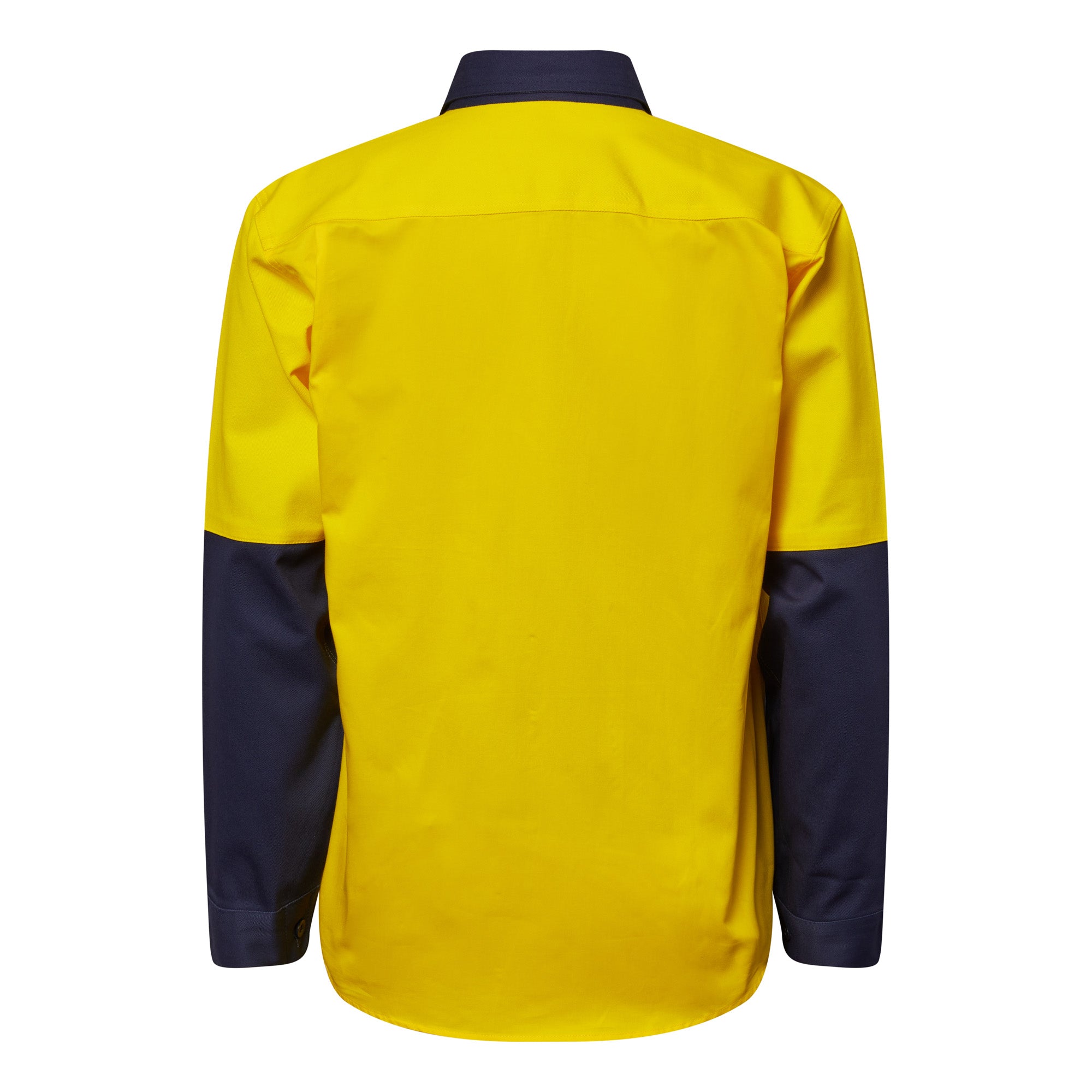 WS4254 custom heavy duty hybrid tradie shirt - Yellow Back