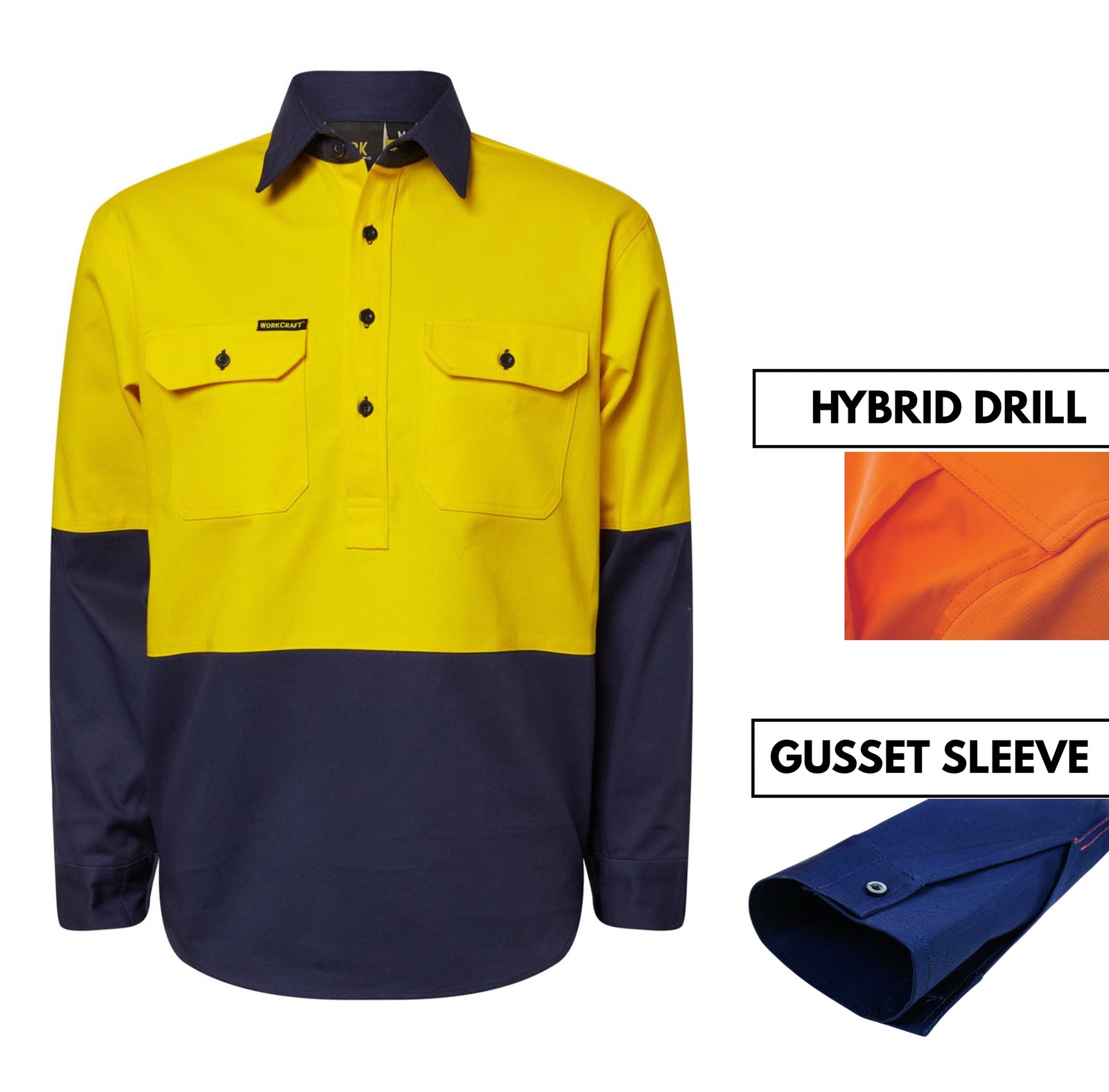 WS4254 custom heavy duty hybrid tradie shirt