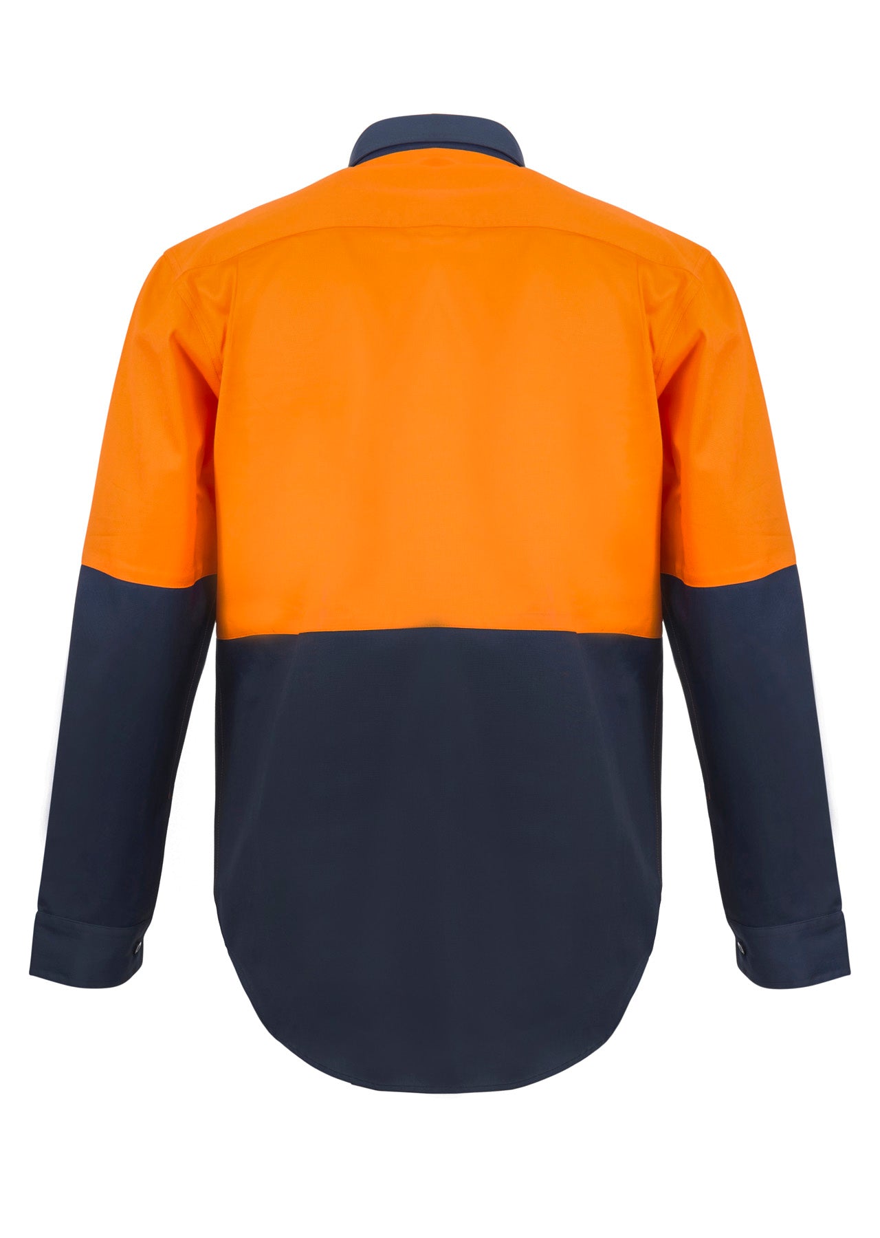 WS4256 custom hi vis tradie work shirt - Orange/Navy Back