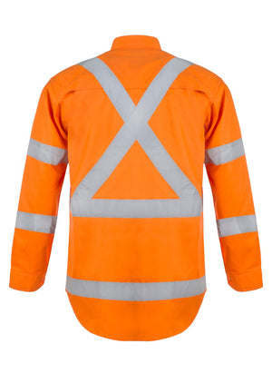 WS6010 custom nsw rail tradie work shirts - Back