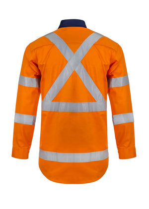 WS6020 custom tradie shirt with x pattern - Back