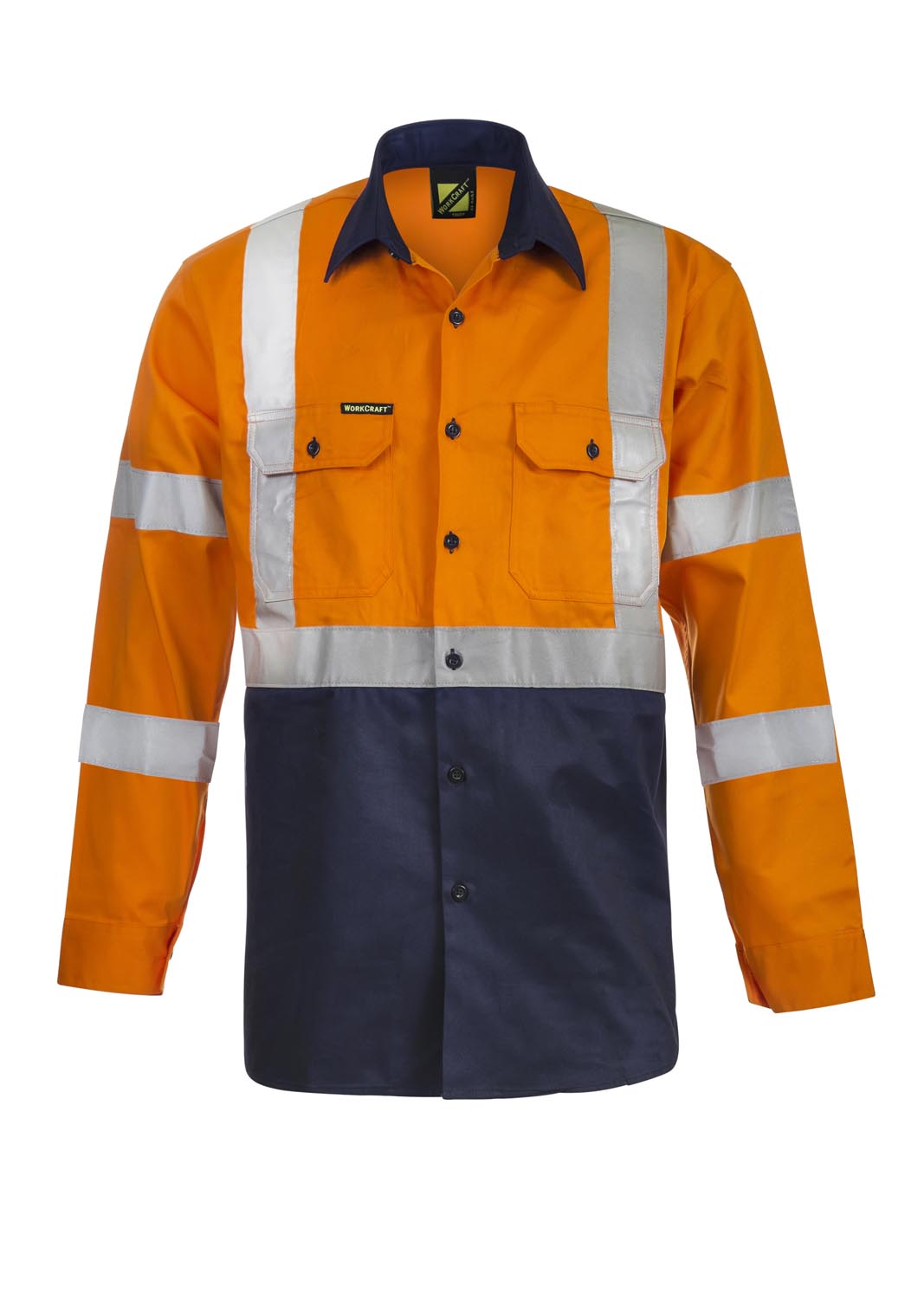 WS6020 custom tradie shirt with x pattern - Front