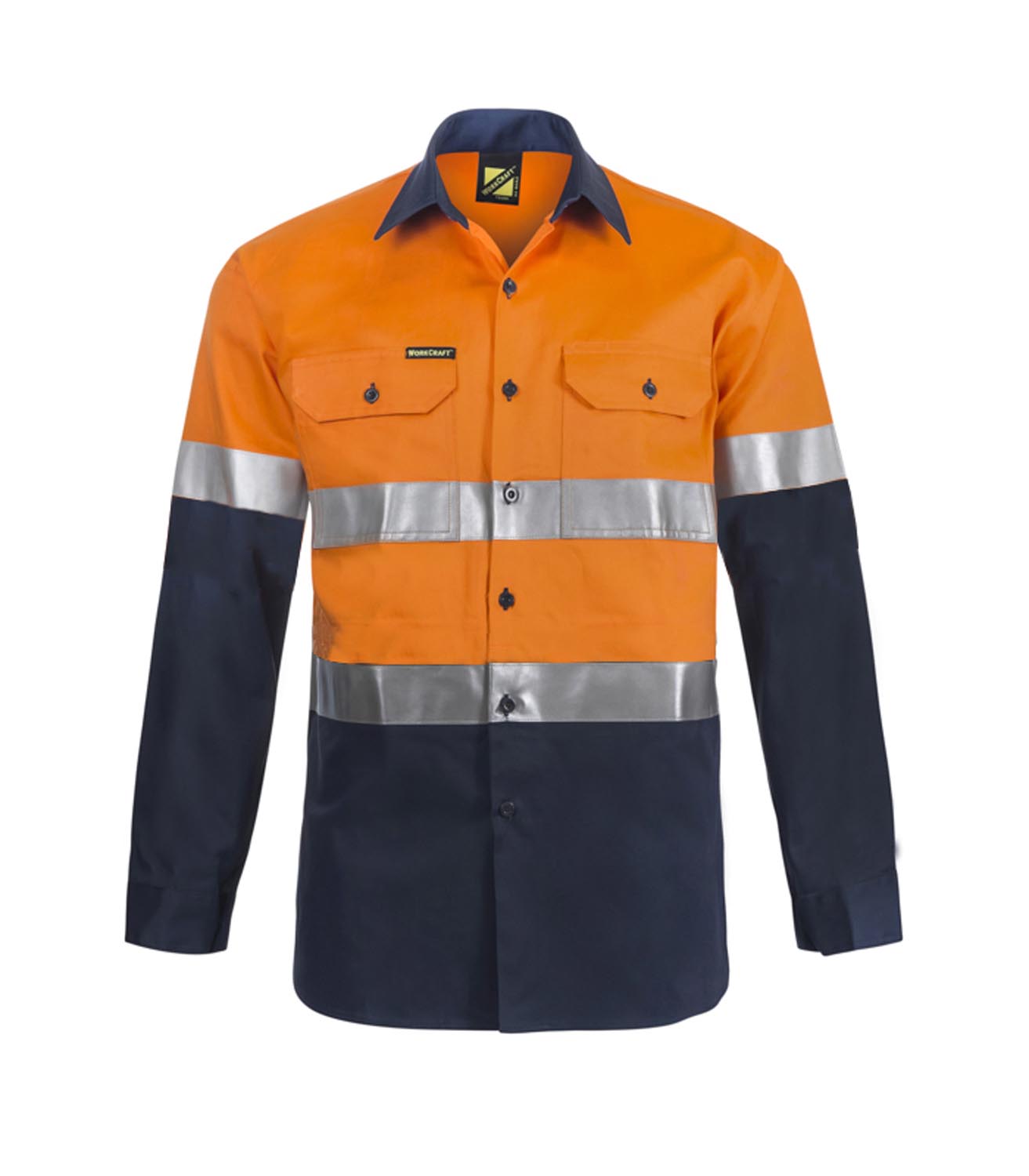 WS6030 custom reflective vented tradie work shirt - Orange
