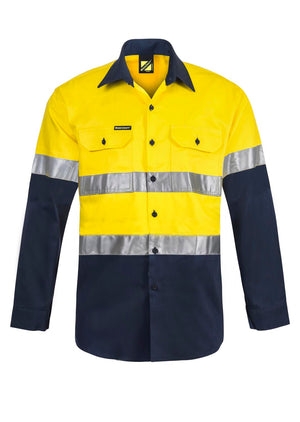 WS6030 custom reflective vented tradie work shirt - Yellow