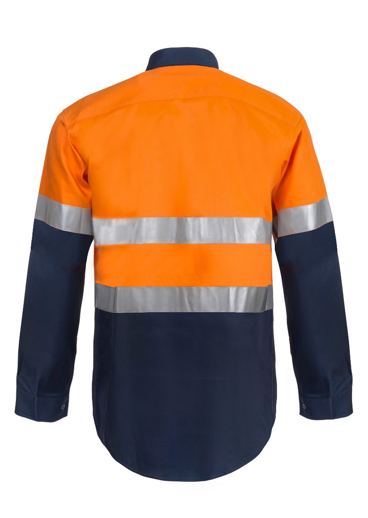 WS6032 custom reflective tradie work shirts- Orange Back
