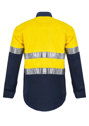 WS6032 custom reflective tradie work shirts - Yellow Back