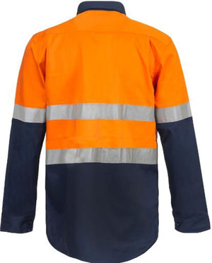 WS6033 custom tradie hi vis reflective shirt - Orange/Navy Back