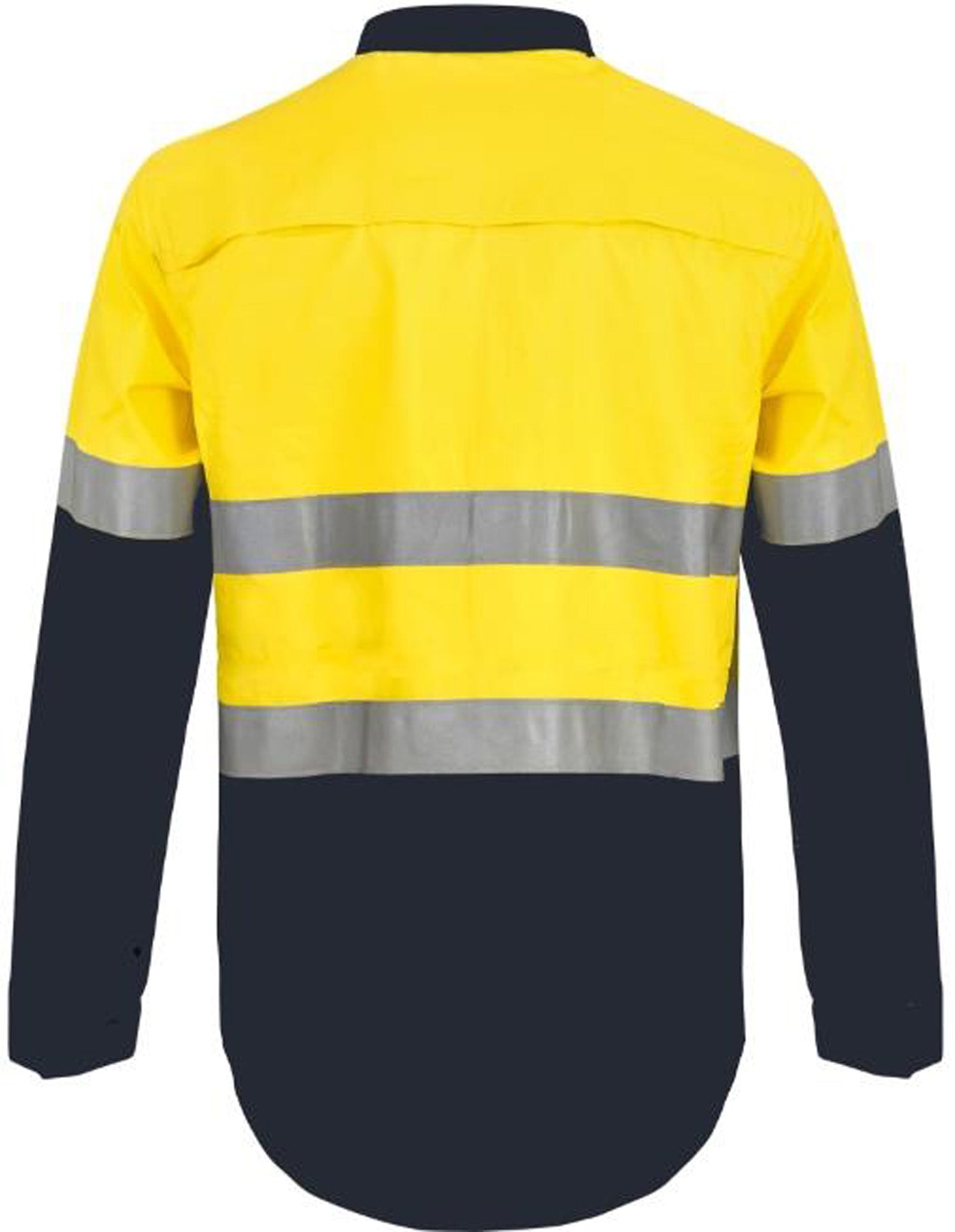 WS6033 custom tradie hi vis reflective shirt - Yellow/Navy back