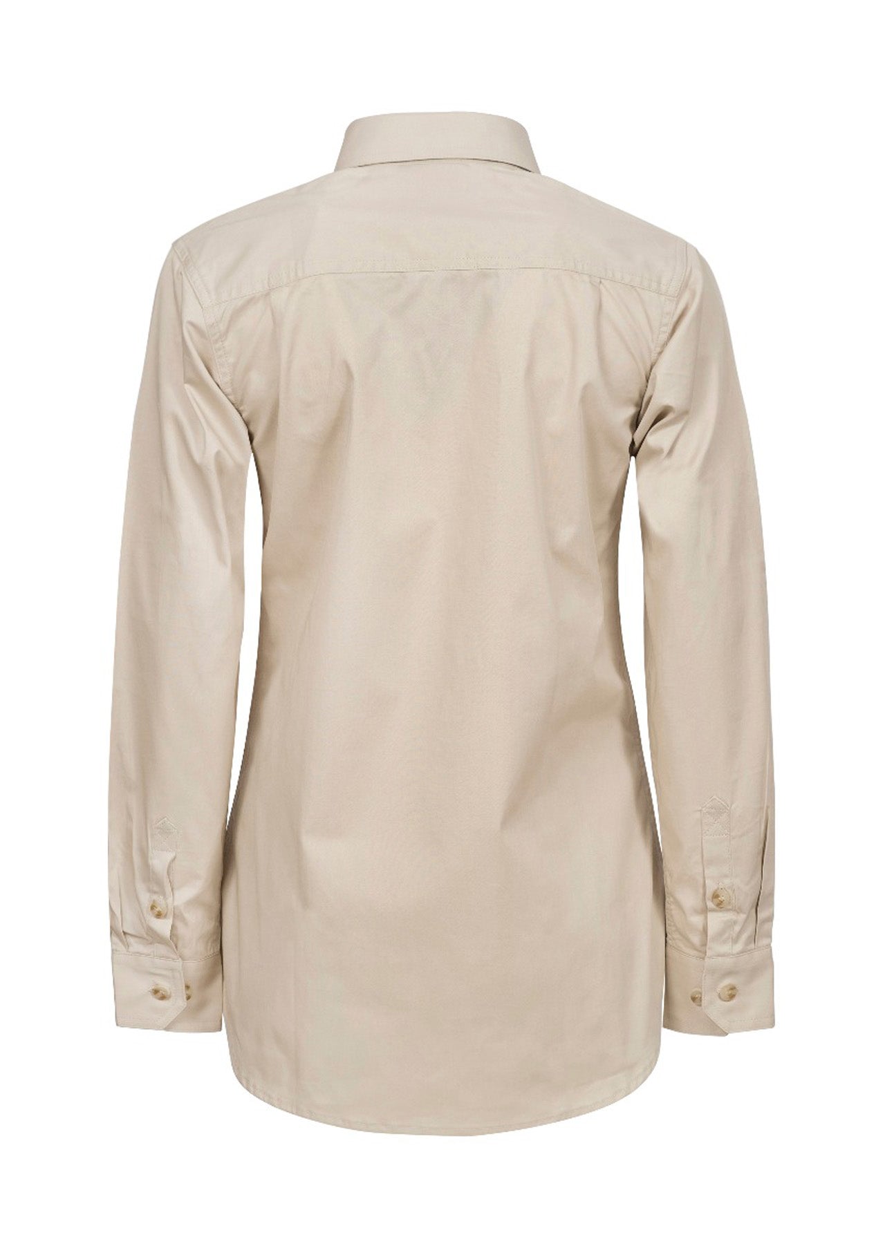 WSL505 Ladies Cotton Work Shirt Australia - Cream Back