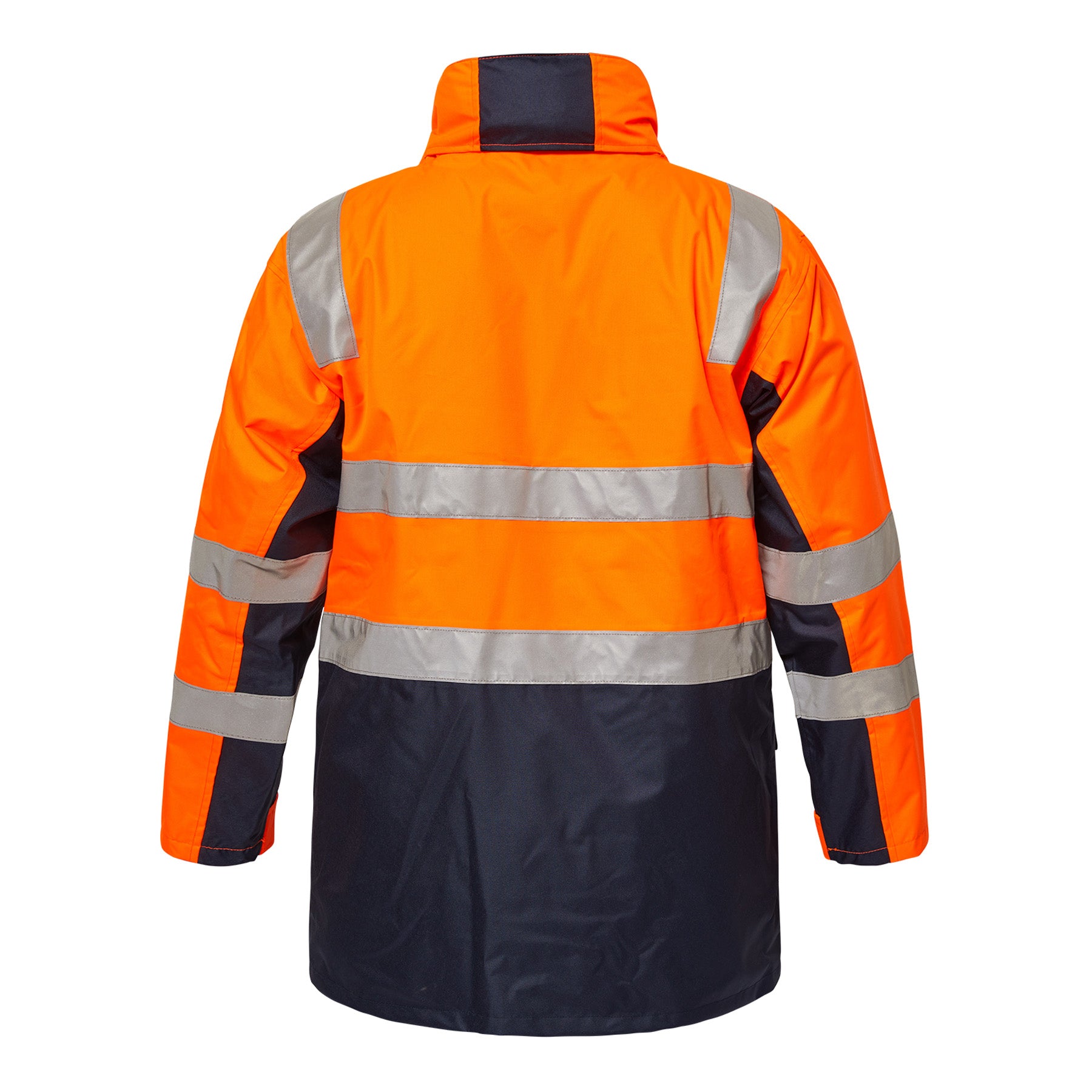 WW9013 Custom Hi Vis 4-in-1 Jackets Orange/Navy - Back