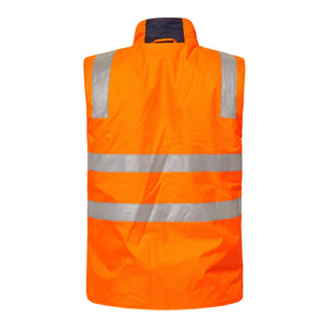 WW9013 Custom Hi Vis 4-in-1 Jackets Orange/Navy - Inner Vest Back