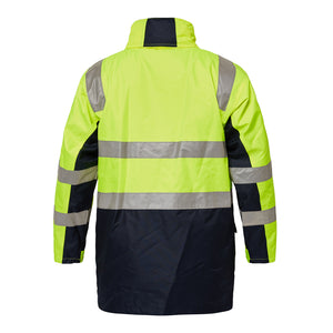 WW9013 Custom Hi Vis 4-in-1 Jackets Yellow/Navy - Back