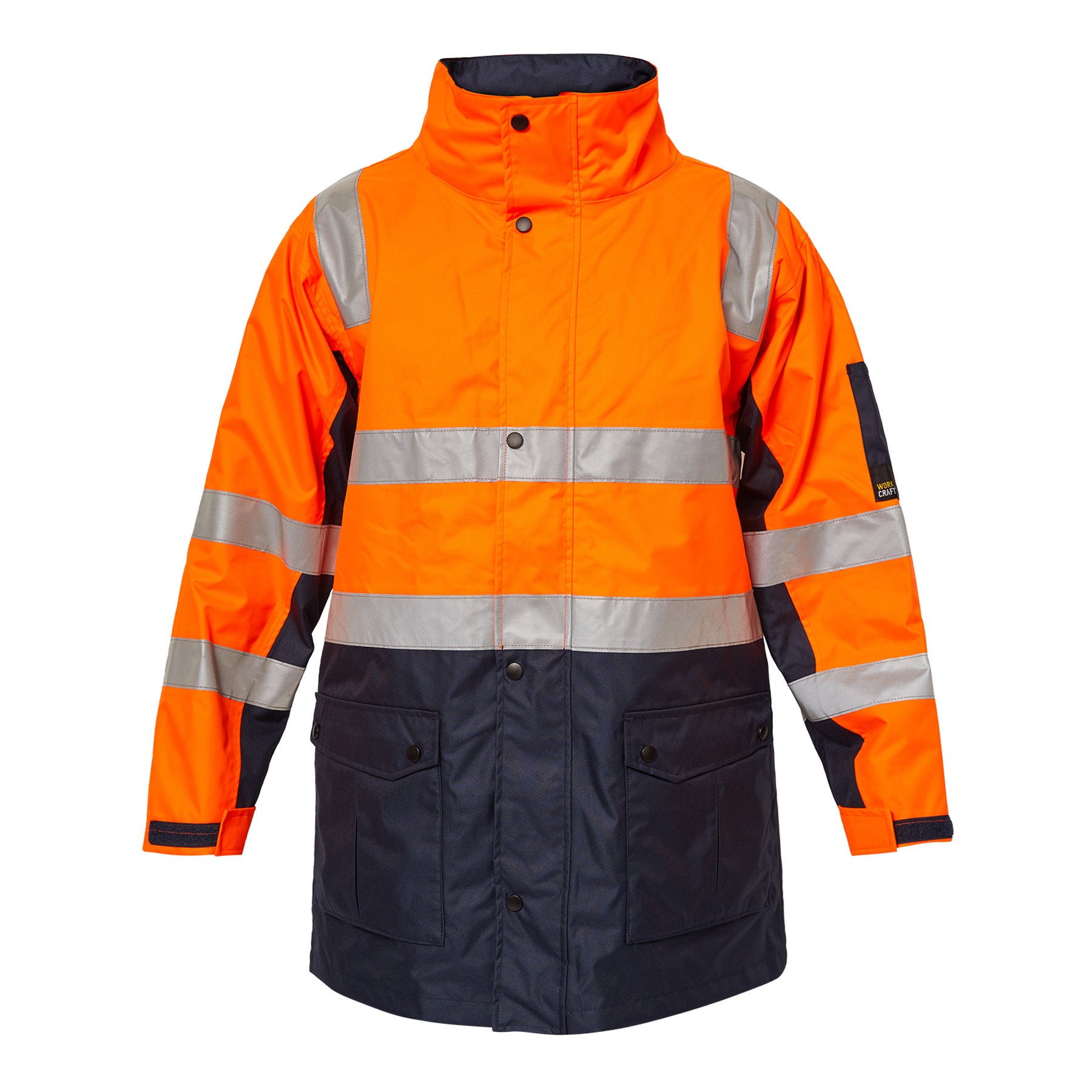 WW9015 Reflective Custom Hi Vis Jacket - Orange/Navy