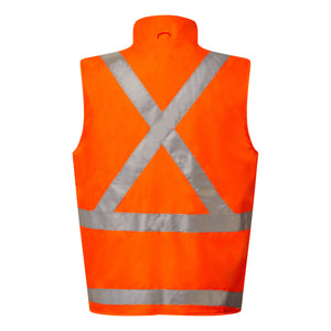 WW9016 NSW Rail X Custom Hi Vis Jackets - Orange Inner Vest Back