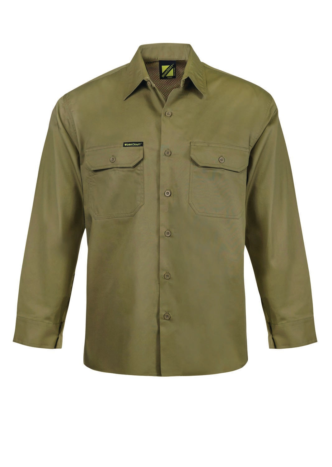Custom Lightweight Vented Work Shirt - Khaki