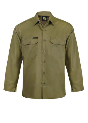 Custom Lightweight Vented Work Shirt - Khaki