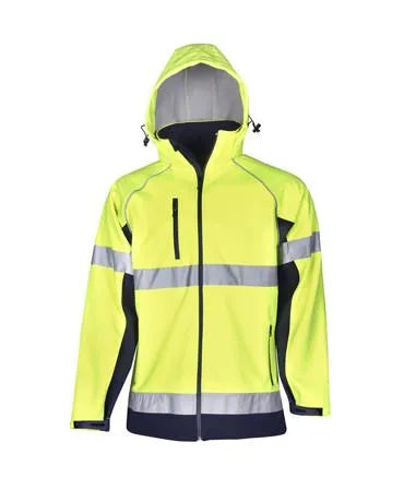HOODED HI VIS D/N SOFT SHELL JACKET | Workwear