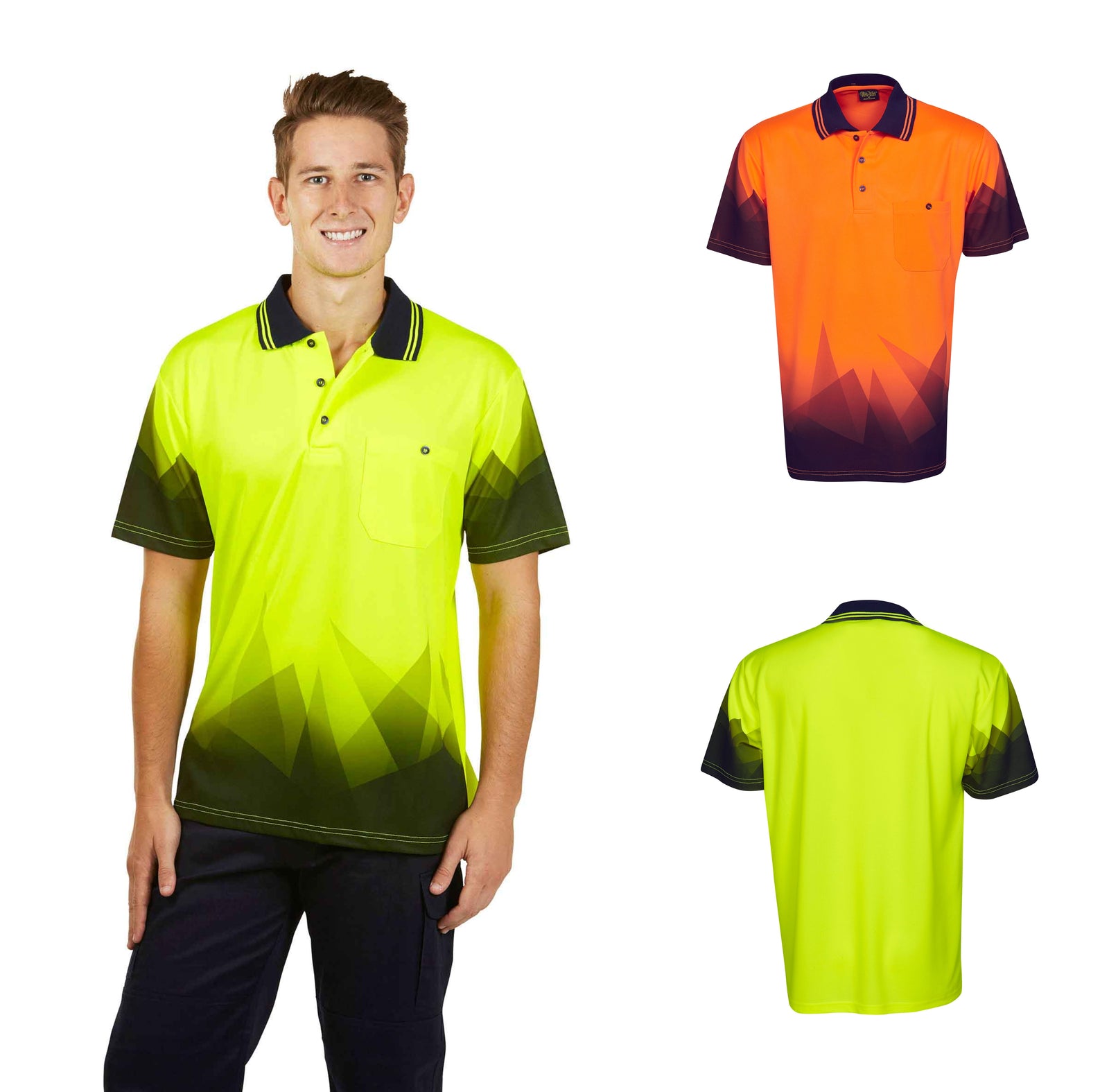 P65 Triangular Design Hi Vis Polo Shirt