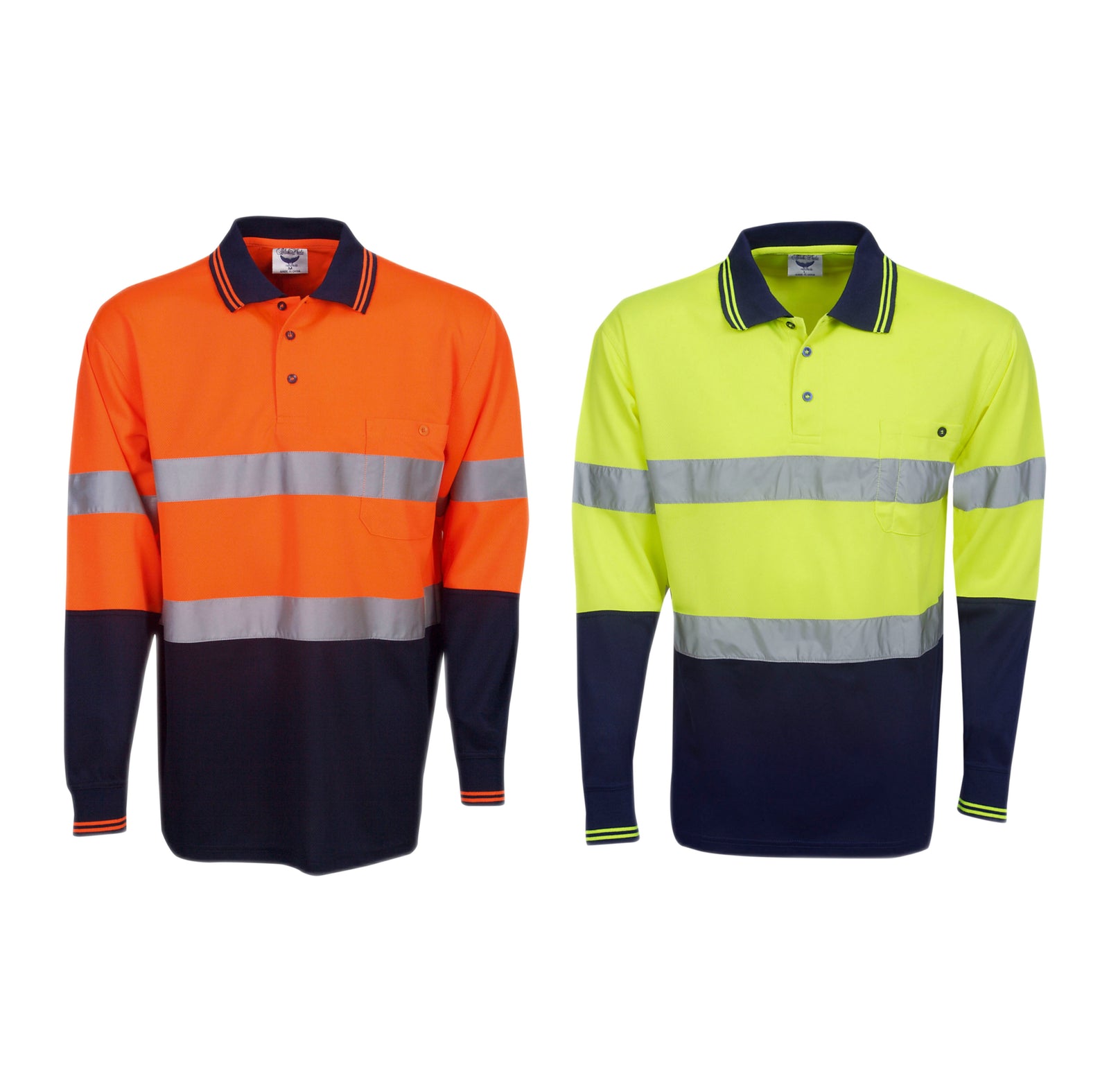 P91 L/S D/N Hi Vis Cooldry Polo Shirt