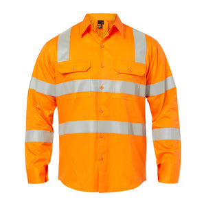 WS6011 custom vic rail tradie work shirts - Front