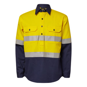 WS6031 custom heavy duty reflective tradie shirt - Yellow