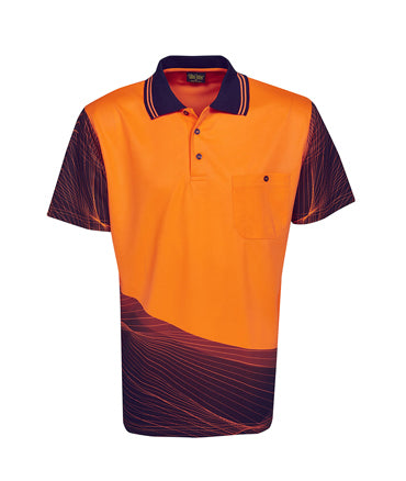 10 Pack P67 Printed On Back - Wave Hi Vis Polo Shirt