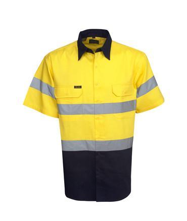 C94 Hi Vis D/N Cotton Drill Shirt - Safe-T-Rex Workwear Pty Ltd