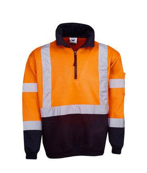 Hi Vis Day Night Fleecy Jumper With Cross Tape | Workwear