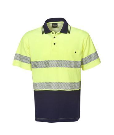 P77 Segment Taped Cotton Back Hi Vis Polo Shirt - Safe-T-Rex Workwear Pty Ltd
