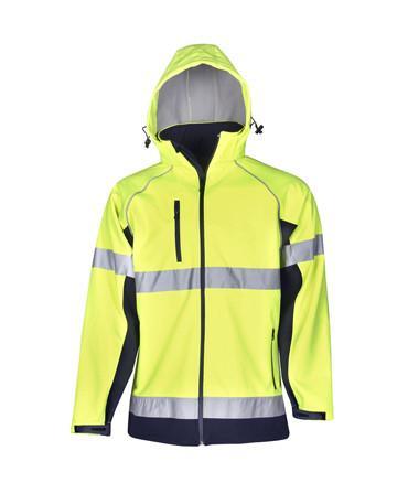 J97 Hooded Hi Vis D/N Soft Shell Jacket - Safe-T-Rex Workwear Pty Ltd