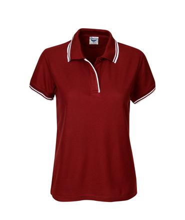 P56 Ladies Pique Polo With Striped Collar/Cuff - Safe-T-Rex Workwear Pty Ltd