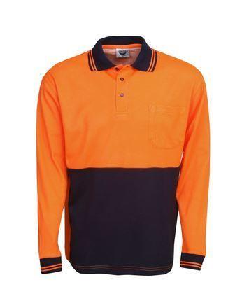 P84 L/S Cotton Back Hi Vis Polo Shirt - Safe-T-Rex Workwear Pty Ltd