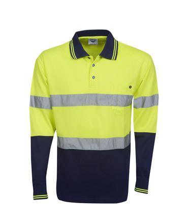 Hi Vis Long Sleeve Day Night Cooldry Polo | Workwear