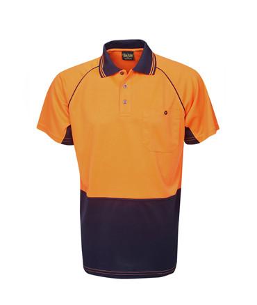 P64 Hi Vis Raglan Cooldry Polo Shirt - Safe-T-Rex Workwear Pty Ltd