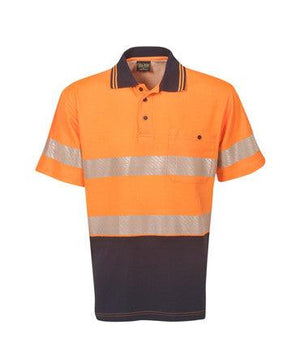 Hi Vis Segment Tape Cotton Back Polo | Workwear